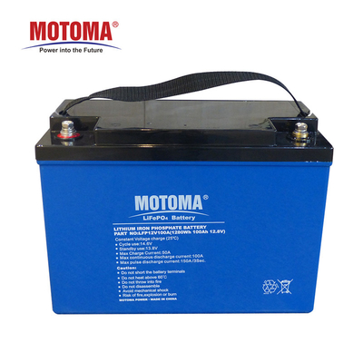 Βαθιά μπαταρία κύκλων LifePO4 MOTOMA IEC62133 12V 100Ah για το ηλιακό σύστημα αποθήκευσης